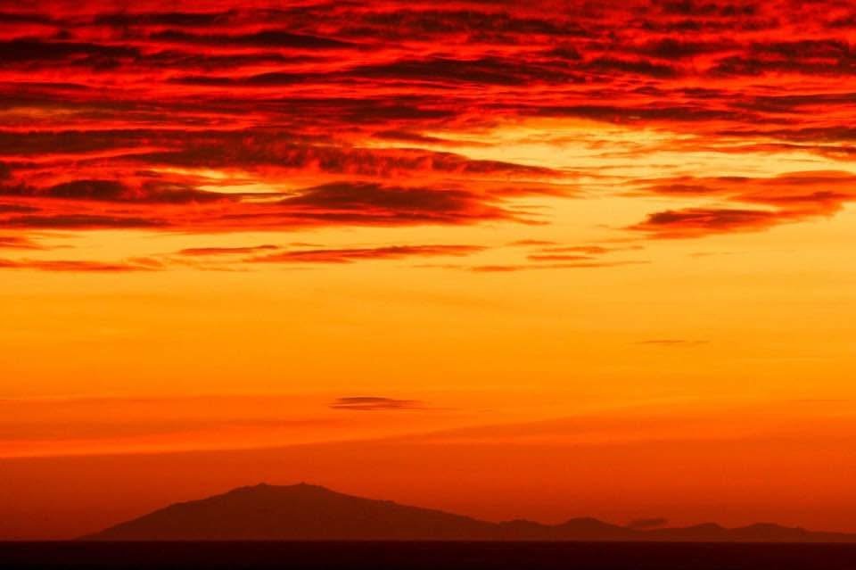 snaefellsjokull from reykjavik sunset
